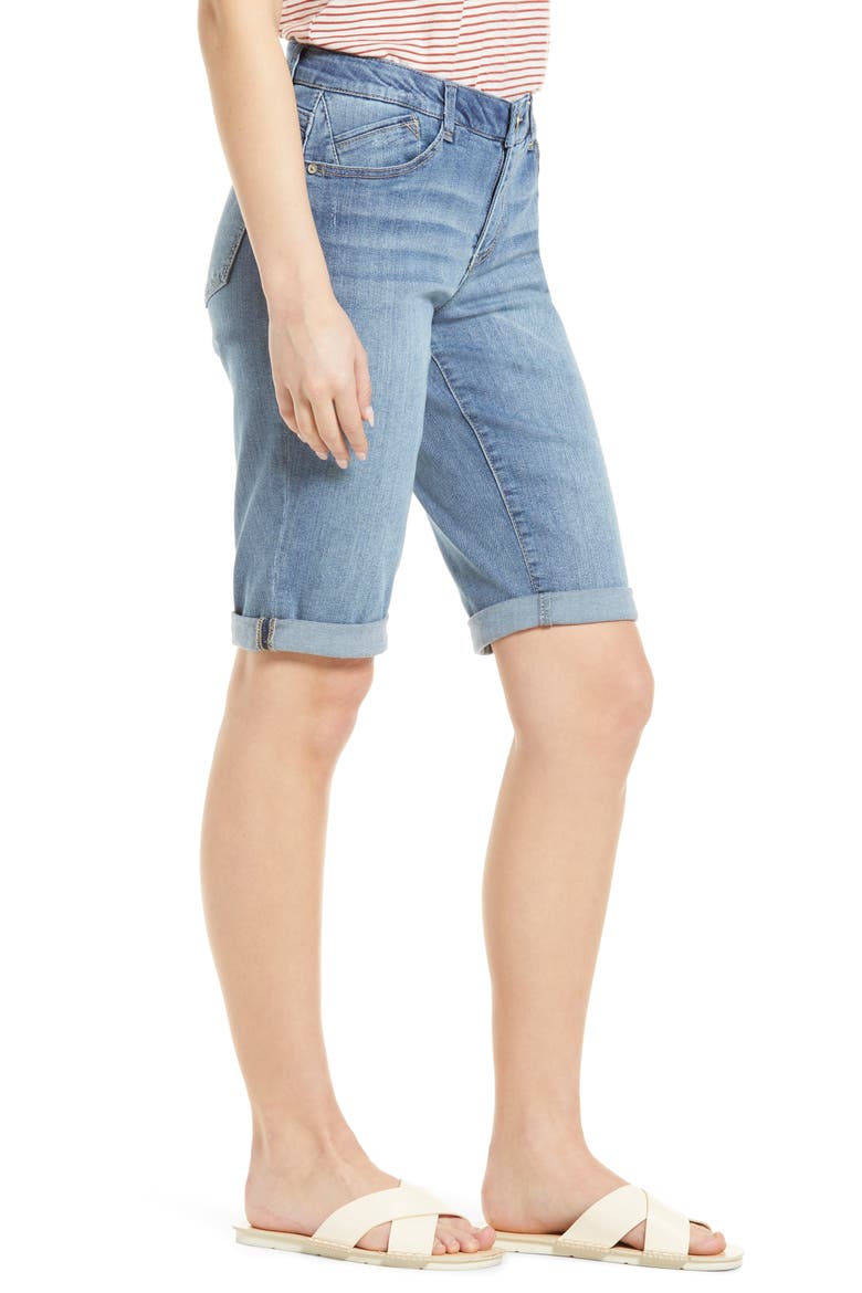 'Ab'Solution Cuffed Denim Shorts (Nordstrom Exclusive), Alternate, color, LIGHT BLUE