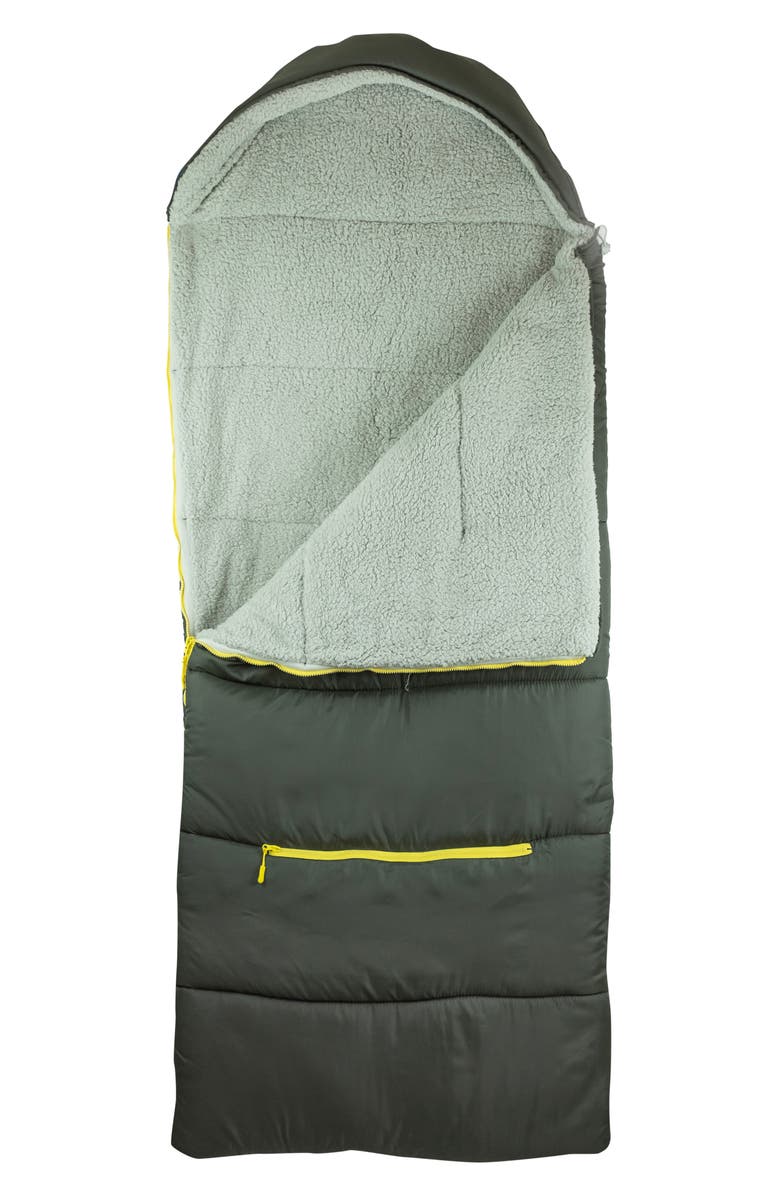 mimish Kids' Sleep-n-Pack Faux Shearling Lined Sleeping Bag Backpack, Alternate, color, Charcoal