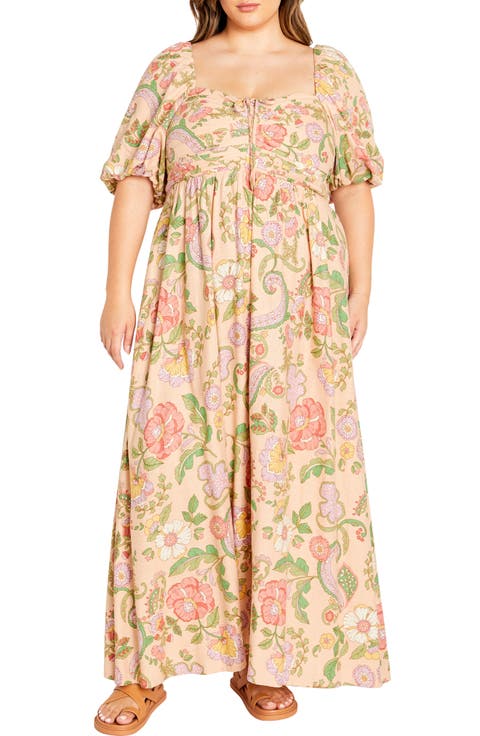 Ellea Puff Sleeve Maxi Dress (Plus)