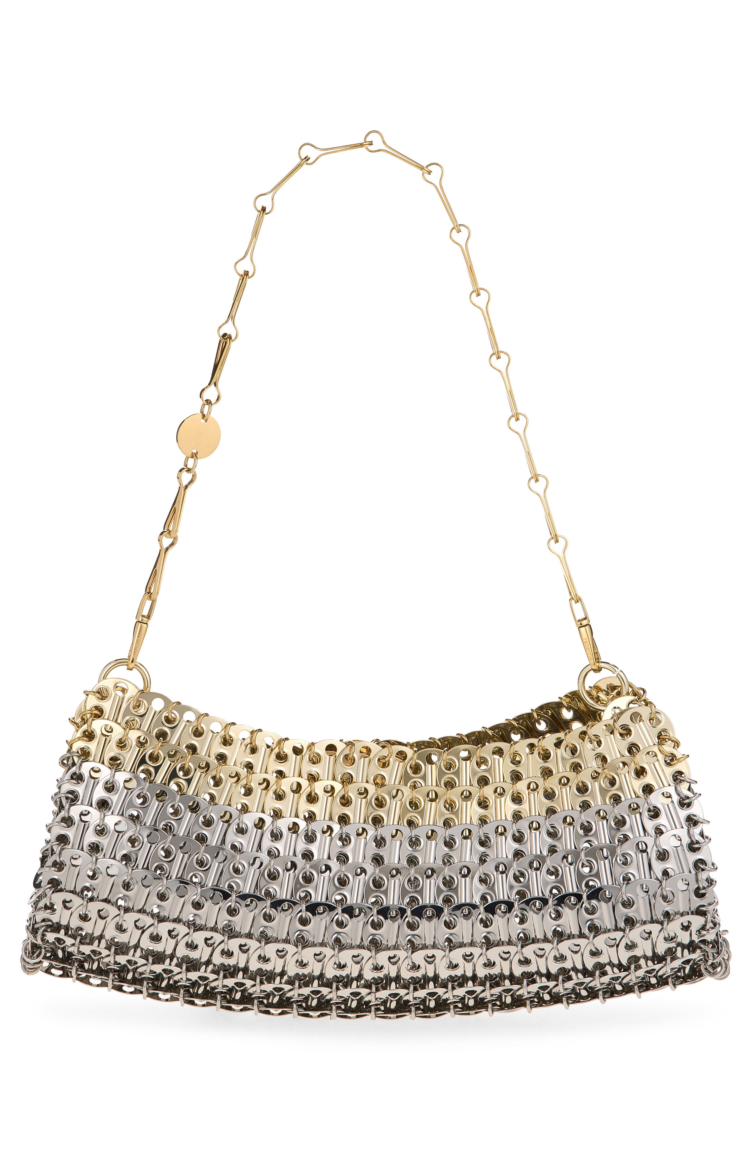 Skyline Chain Mail East/West Shoulder Bag, Alternate, color, SILVER/ LIGHT GOLD