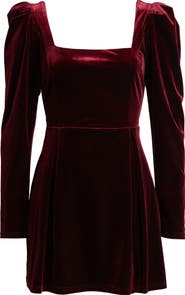 Lucy Paris Skye Long Sleeve Velvet Cocktail Minidress