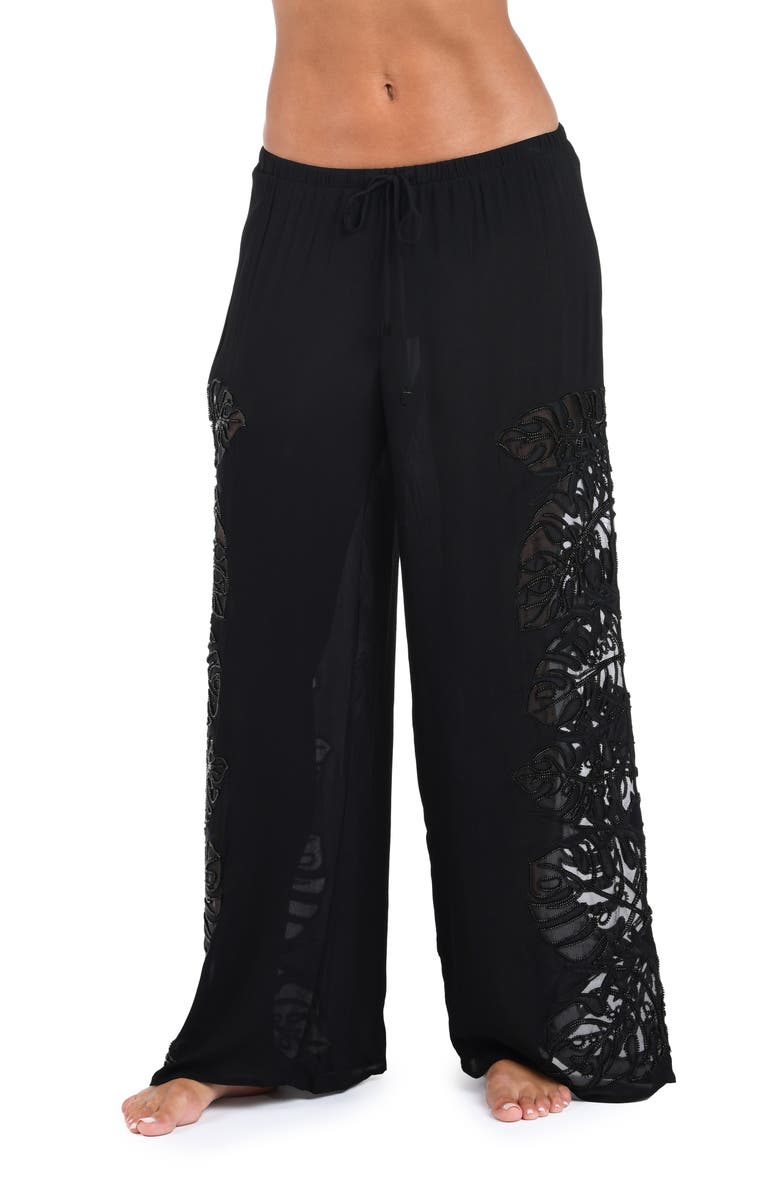L'AGENCE Geraldine Monstera Cover-Up Wide Leg Pants, Alternate, color, 