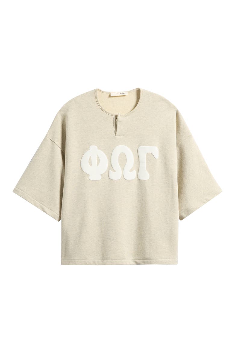 Appliqué Henley Sweatshirt, Alternate, color, WASHED VANILLA HEATHER