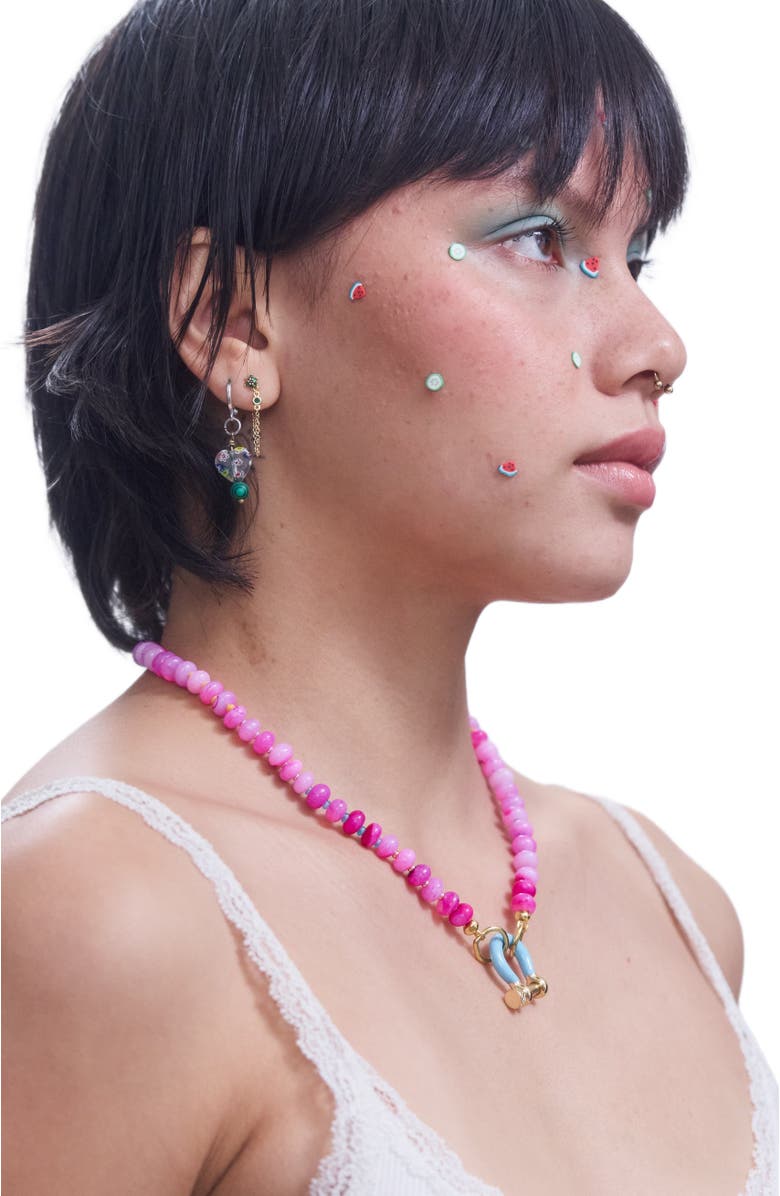 SHOP SPICY DAN Maui Pink Opal Gold Plated Necklace, Alternate, color, Pink