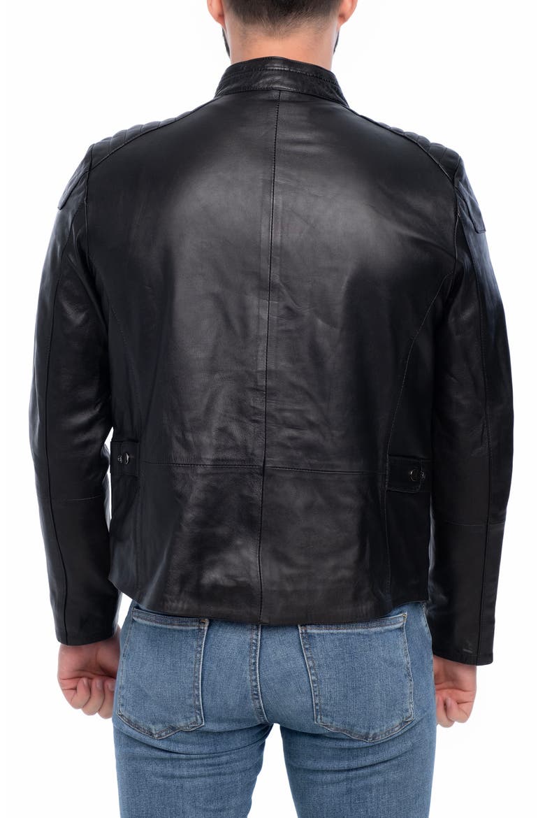 Lanier Leather Jacket, Alternate, color, BLACK