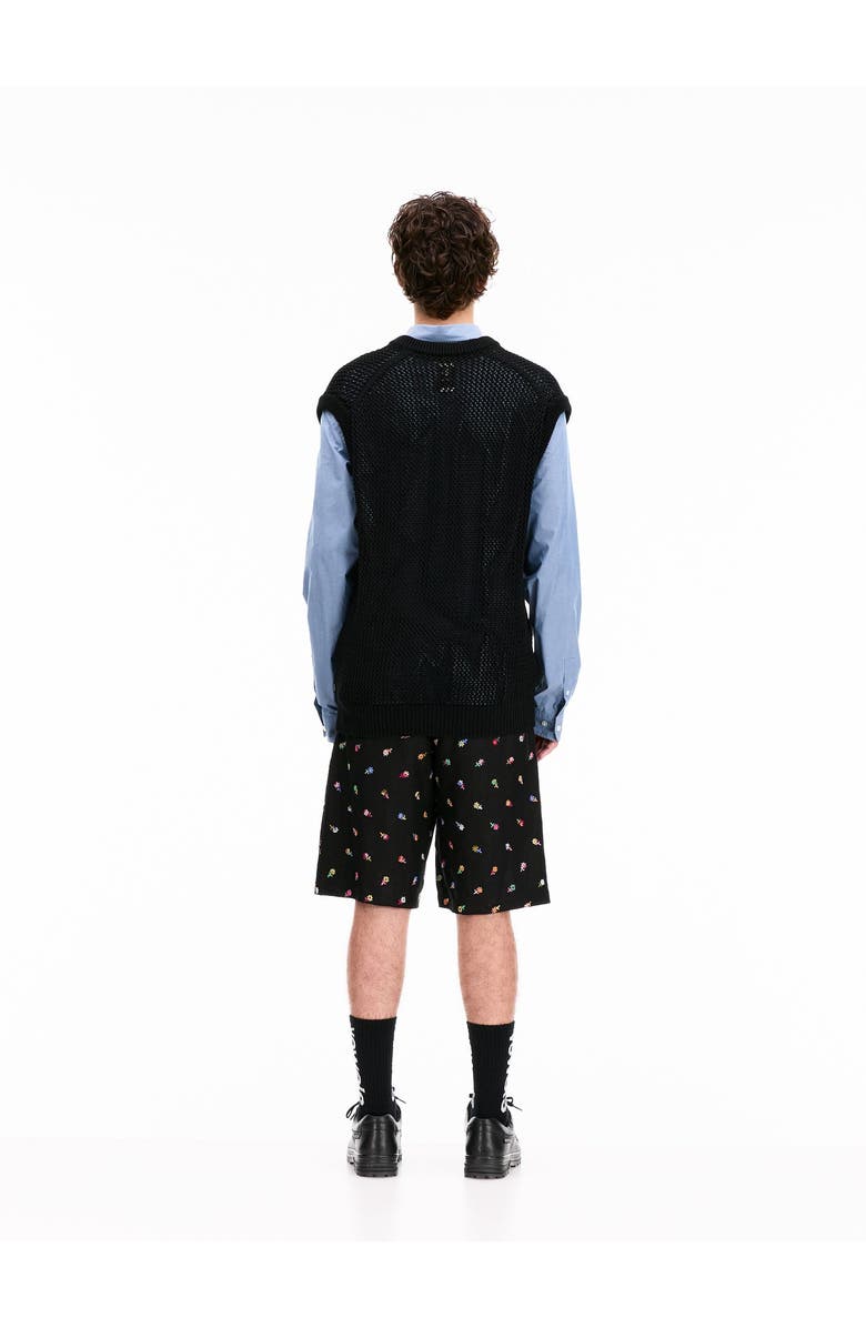 vowels Knitted Vest, Alternate, color, Black