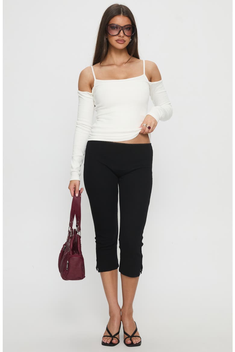 Baseline Rib Capri Pants, Alternate, color, BLACK