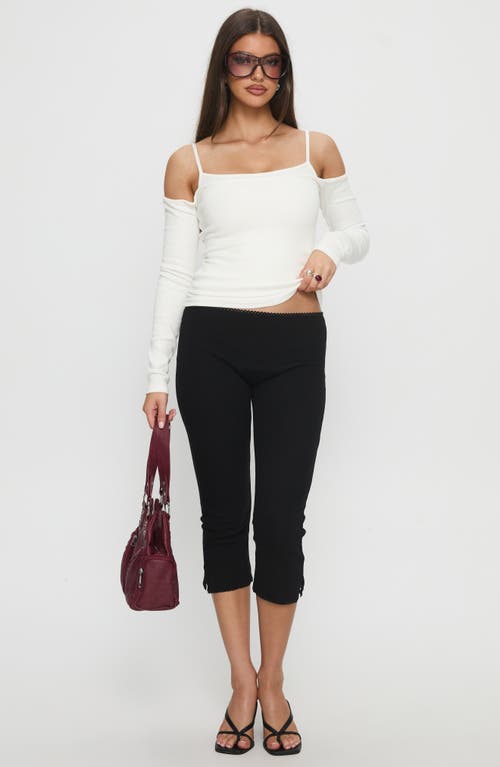 Princess Polly Baseline Rib Capri Pants In Black
