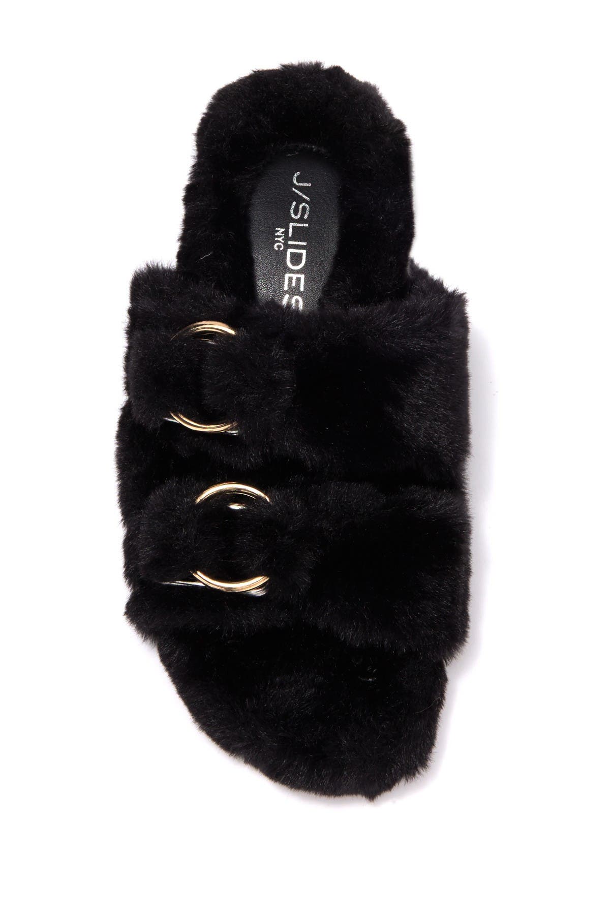 JSlides Bree Faux Fur Slide Sandal, Alternate, color, 
