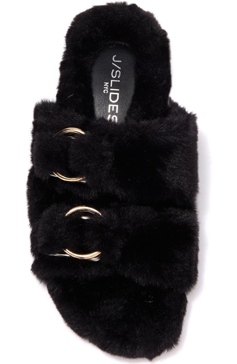 JSlides Bree Faux Fur Slide Sandal, Alternate, color,