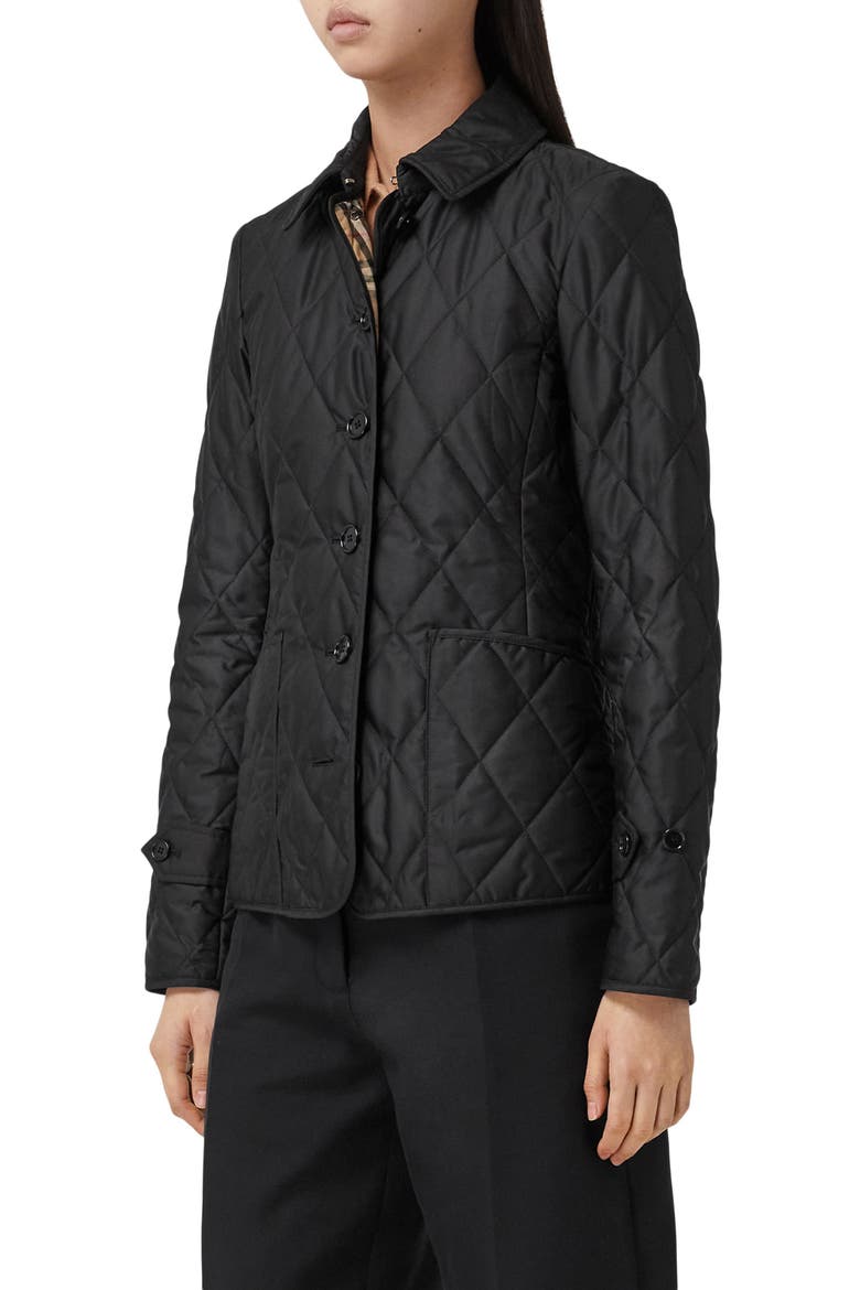 Fernleigh Thermoregulated Diamond Quilted Jacket, Main, color, BLACK