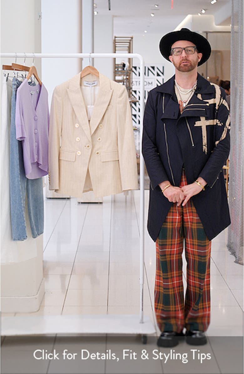 Gaya Metallic Chalk Stripe Cotton Blend Dickey Jacket, sales video thumbnail