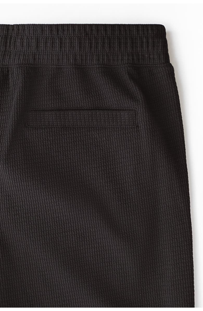 H&M Textured Jersey Shorts, Alternate, color, Black
