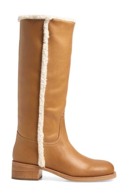 Shop Steve Madden Riggs Faux Shearling Lined Tall Boot In Banana Leather