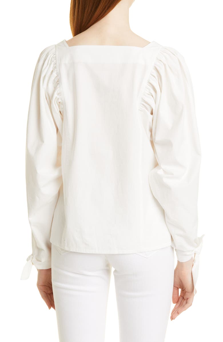 MILLE Alma Square Neck Cotton Blouse, Alternate, color,