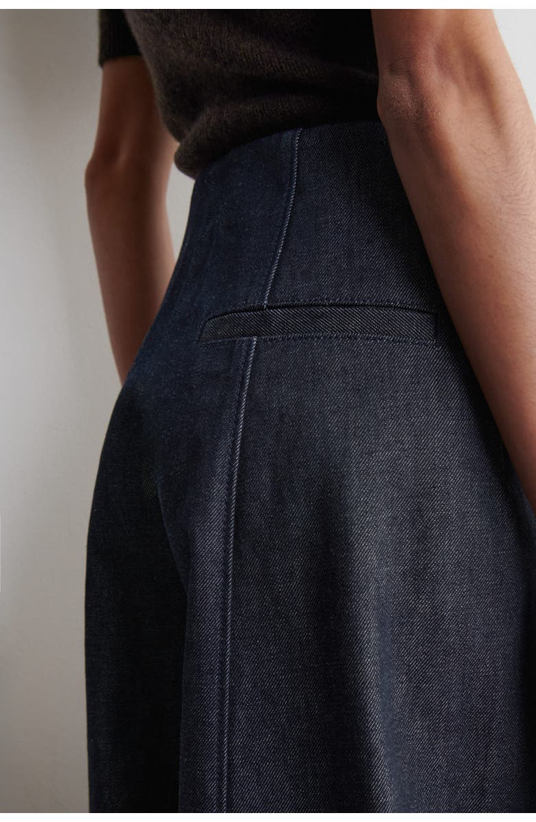 COS Raw Denim Cropped Barrel-Leg Pants, Alternate, color, Indigo