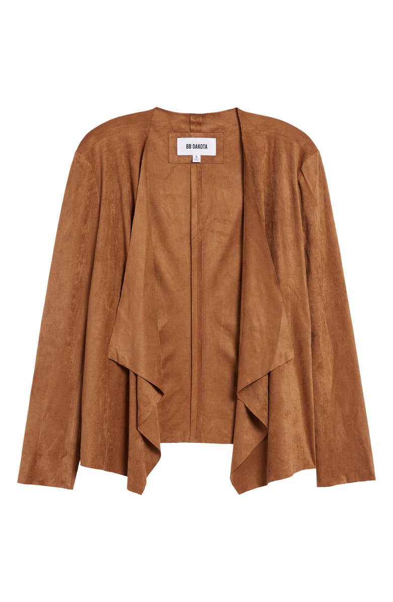 BB Dakota by Steve Madden BB Dakota Drape Front Faux Suede Jacket, Main, color,