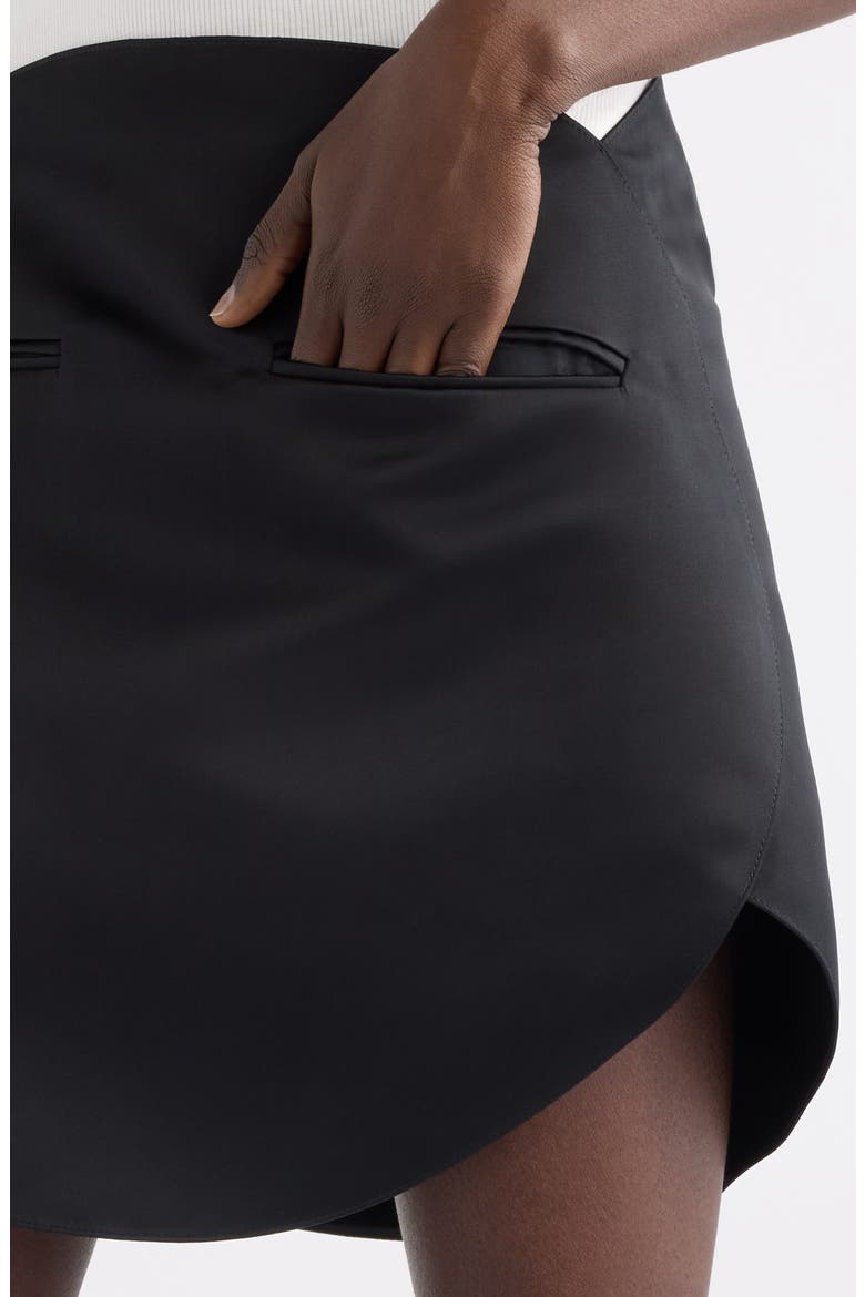 Circle Satin Miniskirt, Alternate, color, BLACK