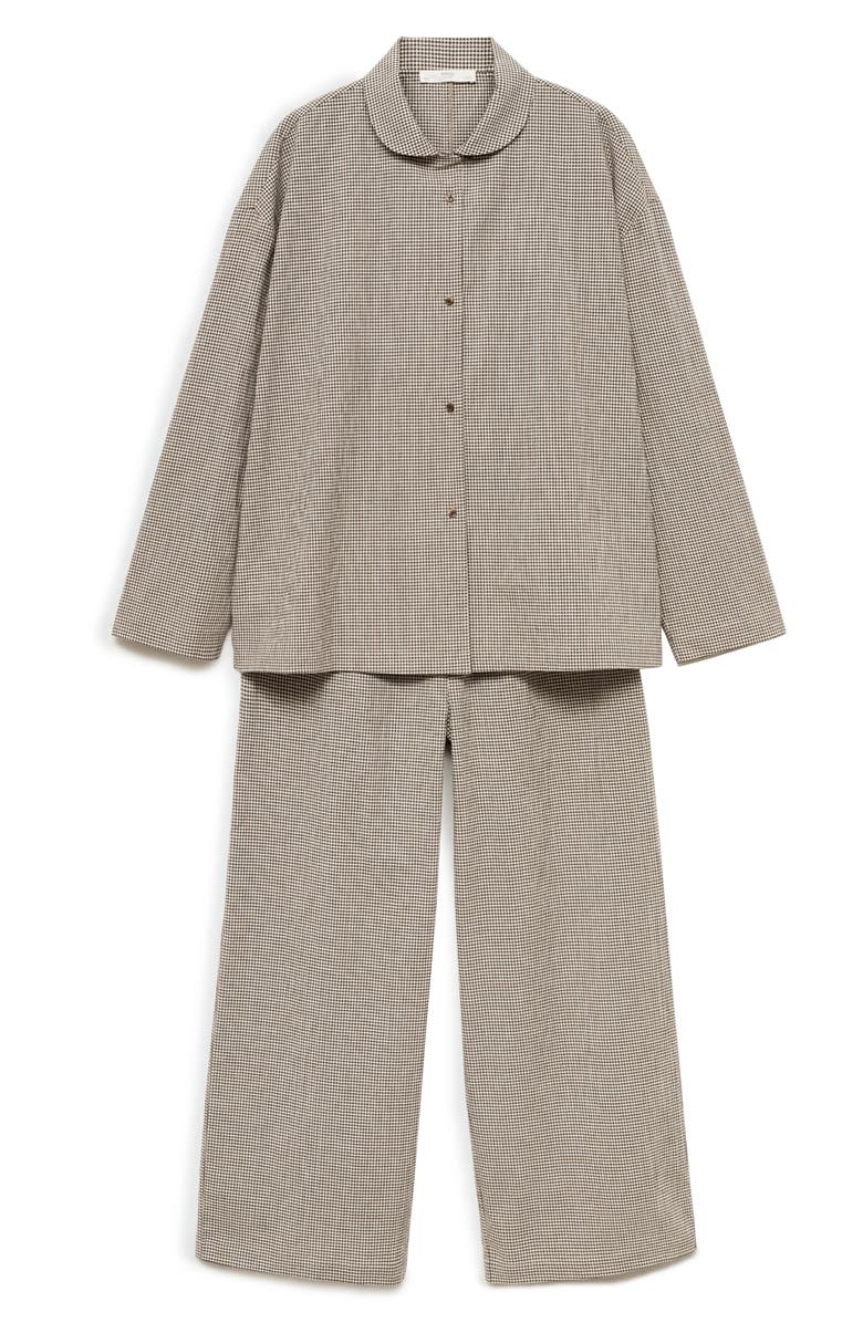 MANGO Cotton Stretch Gingham Pajamas, Main, color, 