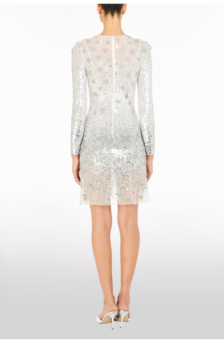 Jenny Packham Alexis Star Sequin Embellished Mini Dress, Alternate, color, Ivory