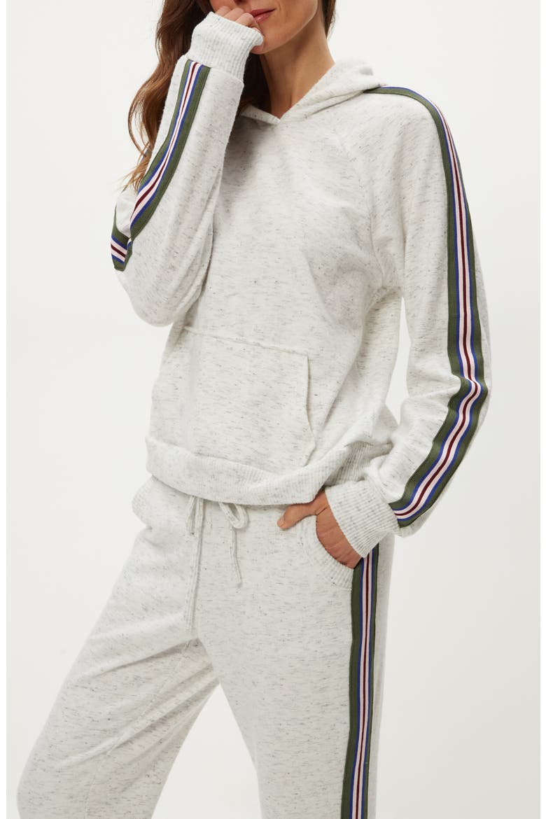 Latoya Stripe Accent Hoodie, Main, color, CHALK