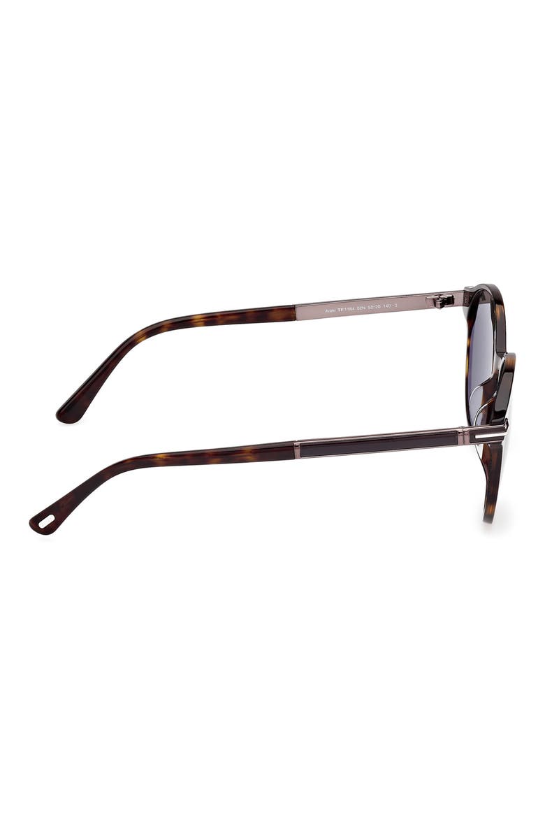 52mm Round Sunglasses, Alternate, color, DARK HAVANA / GREEN