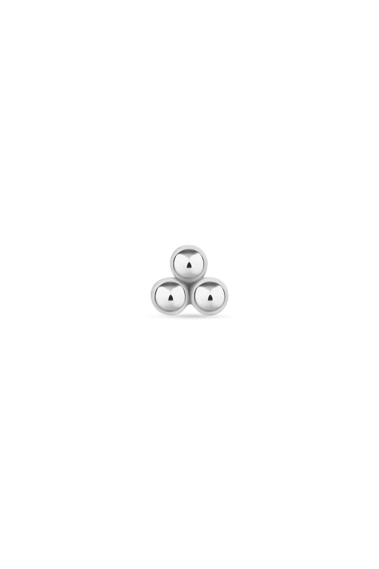Ball Trinity Single Threader Stud Earring, Alternate, color, WHITE GOLD