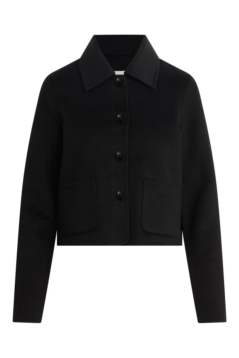 The Annabel Crop Wool Blend Jacket, Alternate, color, BLACK