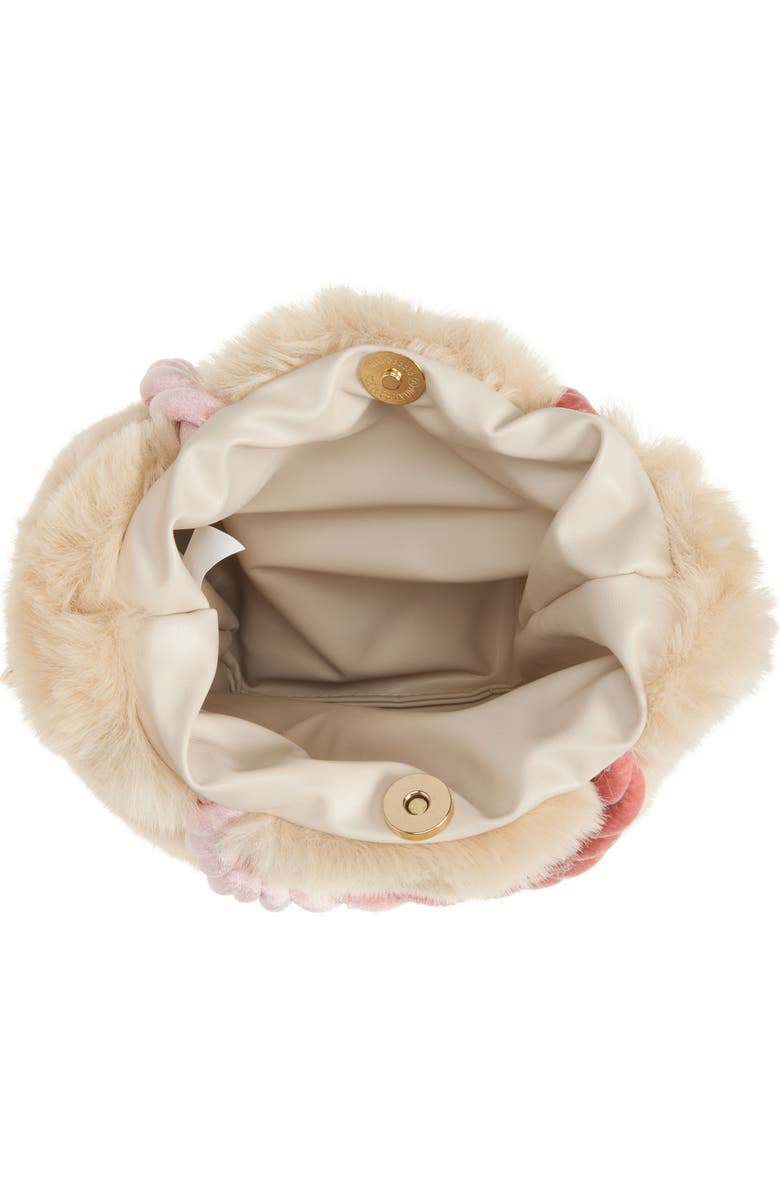 Ruby & Ry Kids' Blush Pom Faux Fur Top Handle Bag, Alternate, color,
