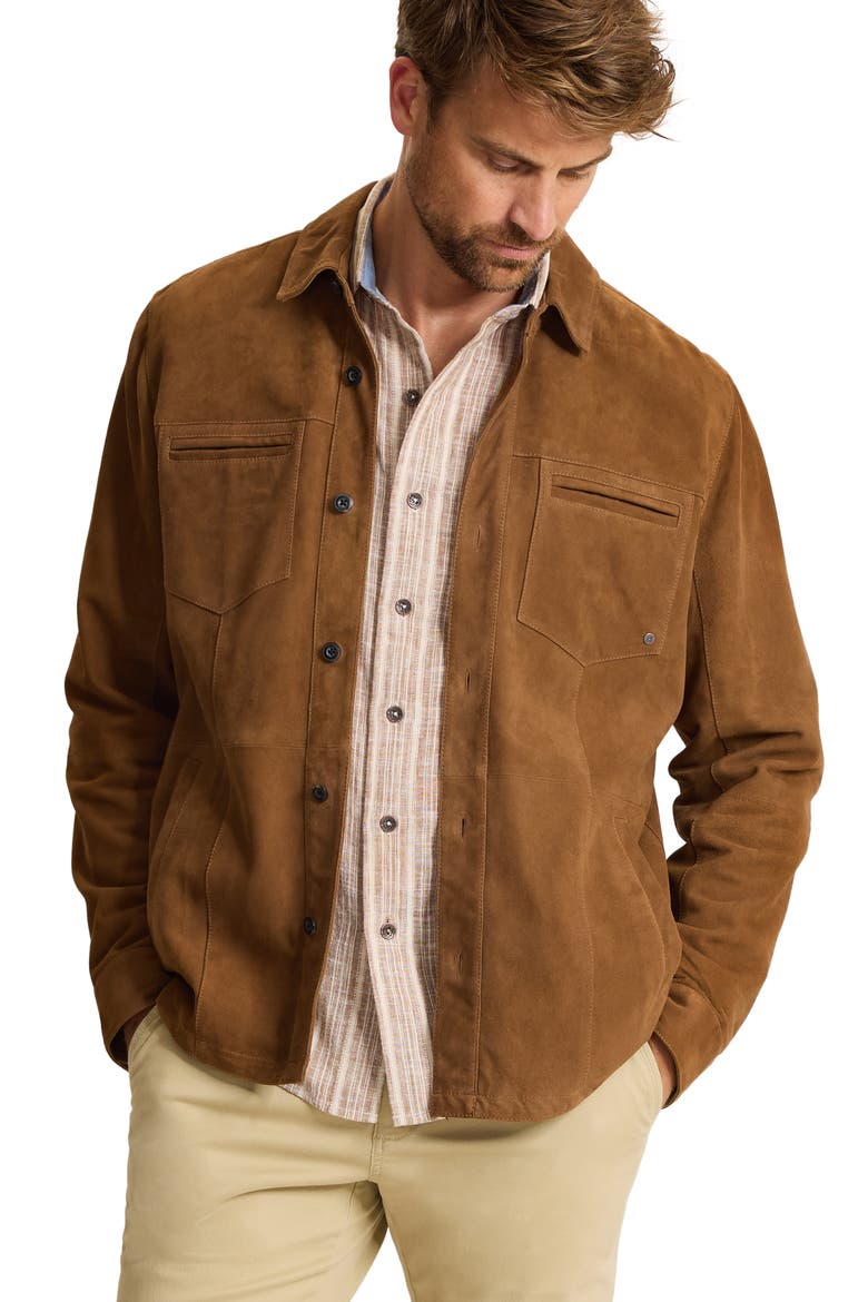 Capistrano Suede Shirt Jacket, Alternate, color, WARM BRONZE