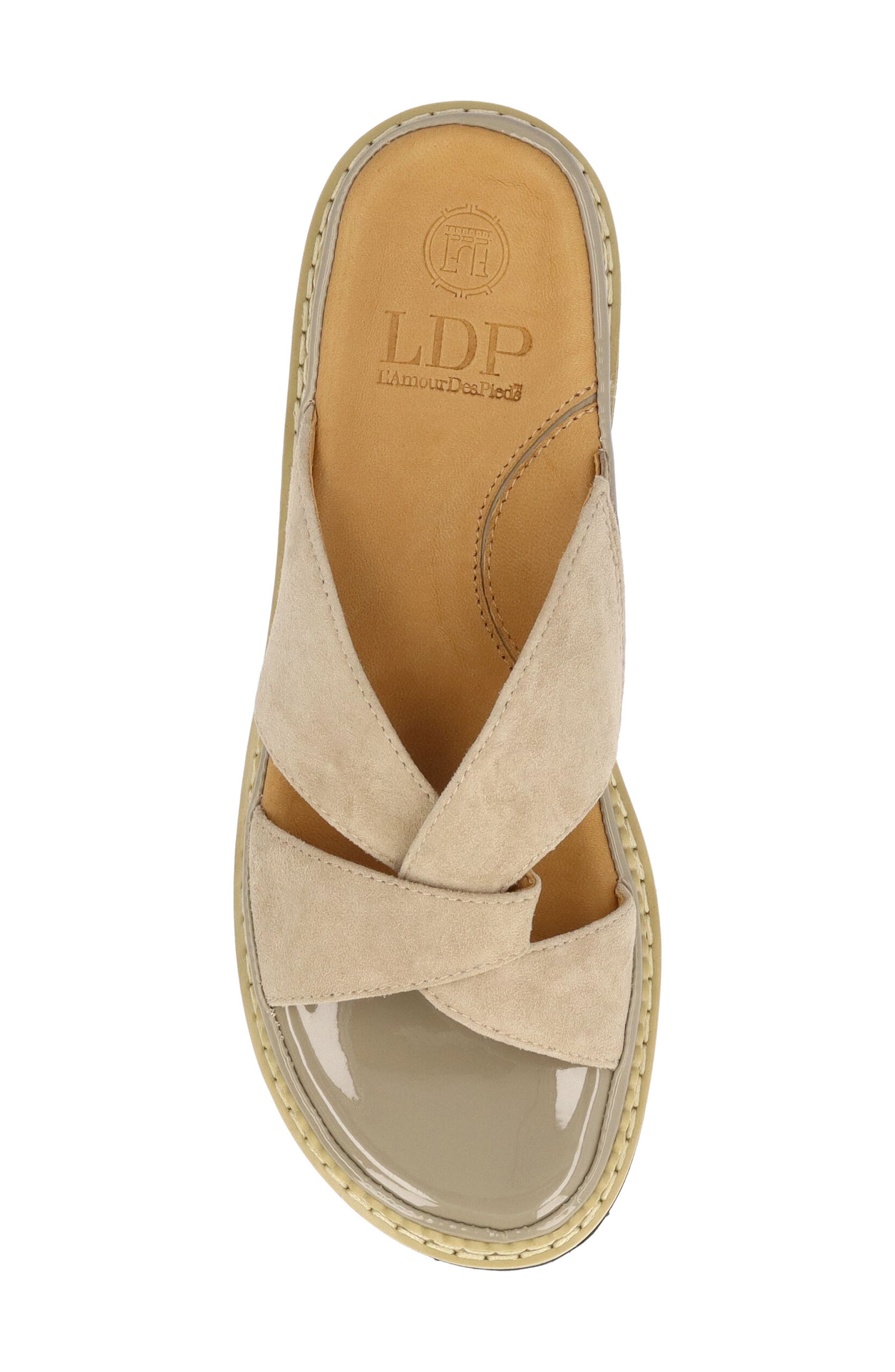L'Amour des Pieds Deryn Slide Sandal, Alternate, color, Taupe