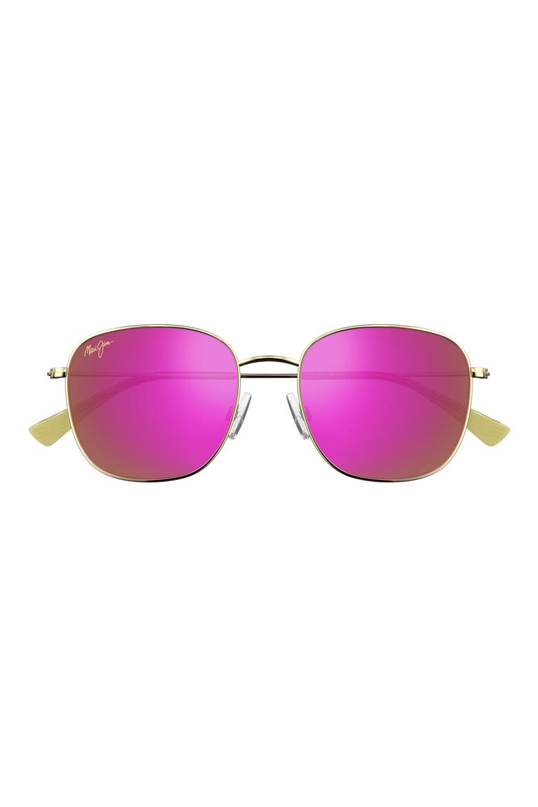 Olali AF 55mm Polarized Square Sunglasses, Main, color, GOLD VIOLET PINK