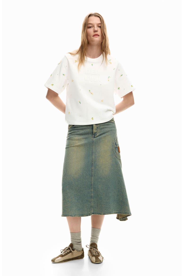Asymmetric A-Line Denim Skirt, Alternate, color, BLUE