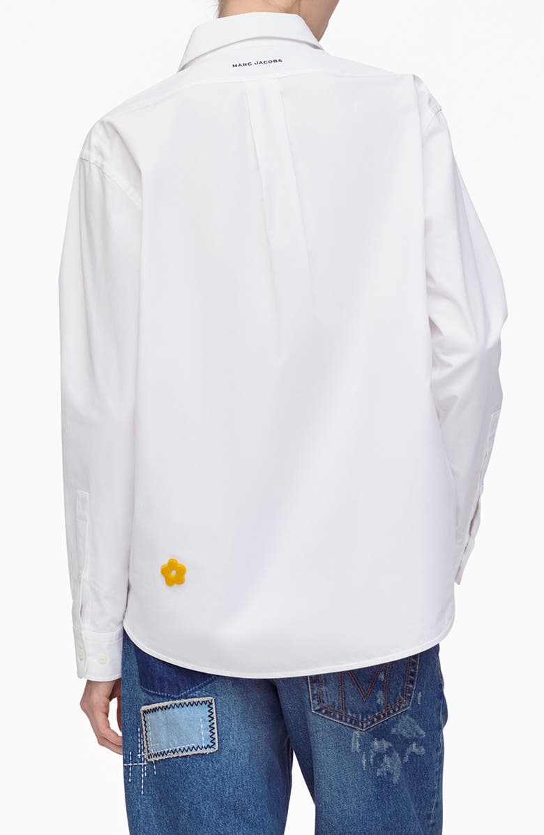 Marc Jacobs Marc Is Joy Flocked Daisy Cotton Poplin Button-Up Shirt, Alternate, color,