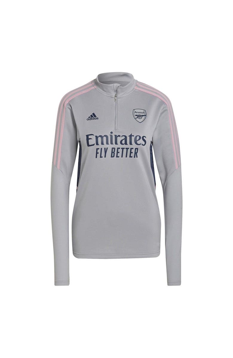 adidas Men's adidas Gray Arsenal Team Training AEROREADY Quarter-Zip Top, Main, color, 