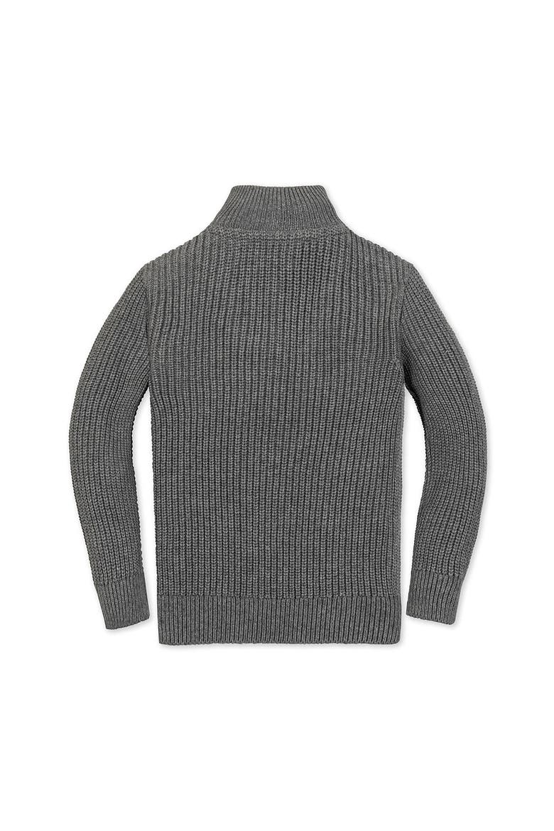 Kids' Organic Rib Knit Half Zip Pullover Sweater, Alternate, color, Dark Gray Heather