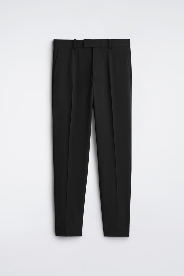 Tech-Twill Slim-Fit Straight-Leg Pants, Alternate, color, BLACK