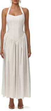 Naked Wardrobe Shirting Halter Maxi Dress