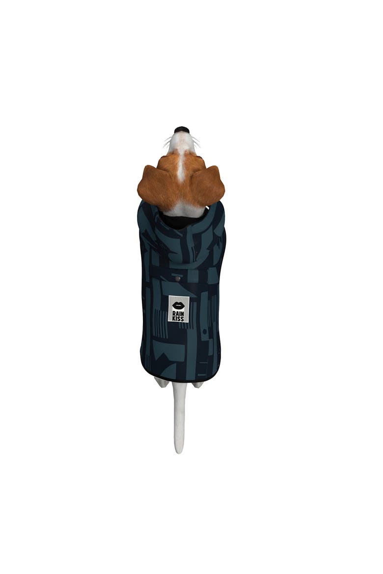Dog Rain Poncho Back To Art, Alternate, color, Black