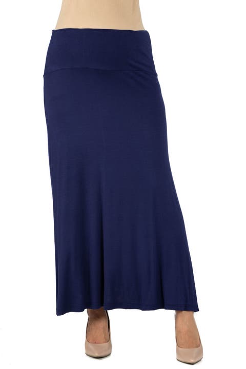 Maternity Elastic Waist Maxi Skirt