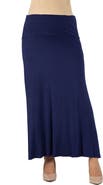24seven Comfort Apparel Maternity Elastic Waist Maxi Skirt