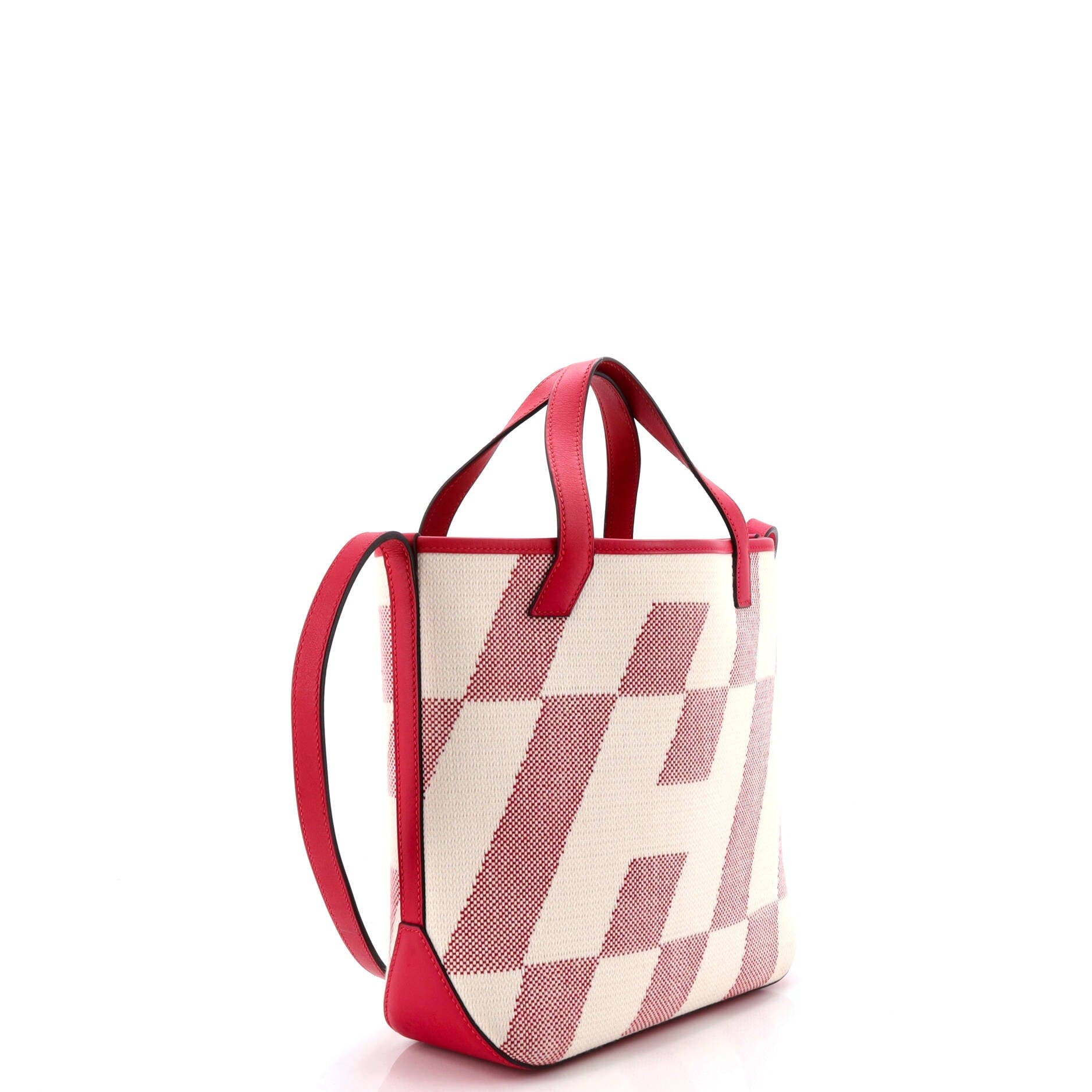 Cabas H en Biais Tote Canvas with Leather 27, Alternate, color, Pink