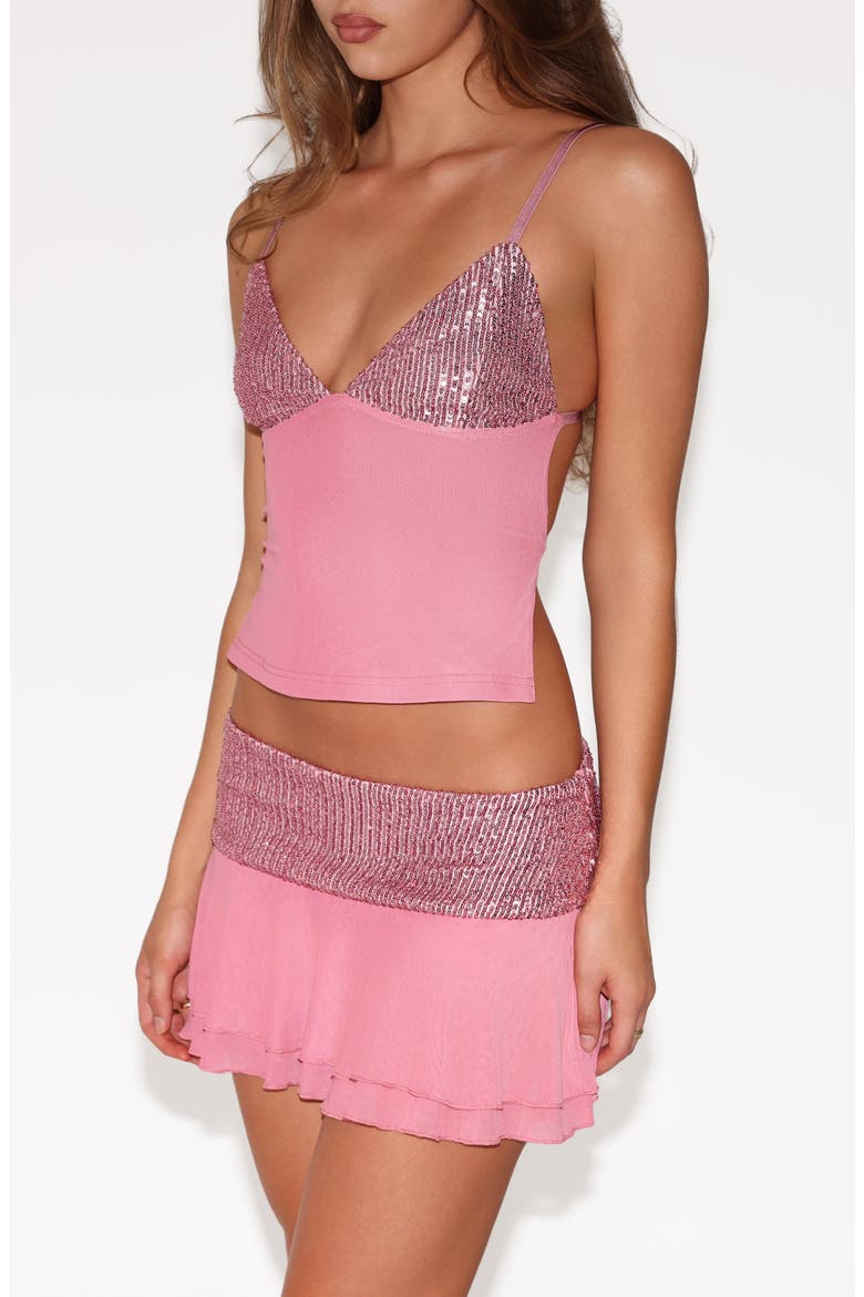 Syla Sequin Cami, Alternate, color, ROSE