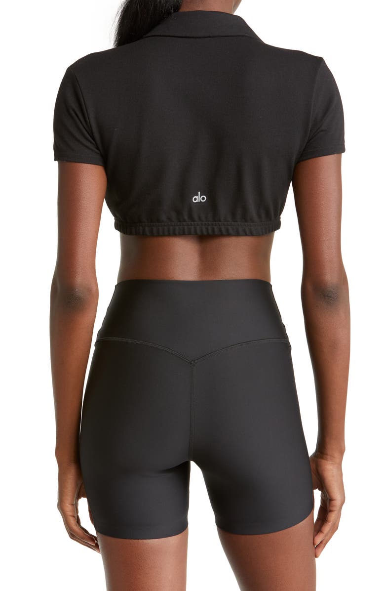 Alo Prestige Crop Polo Shirt, Alternate, color,