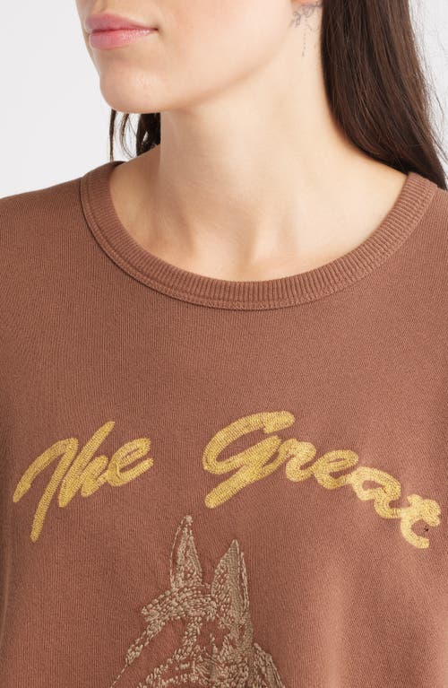 The Great . The Teammate Horse Graphic Sweatshirt In Brown