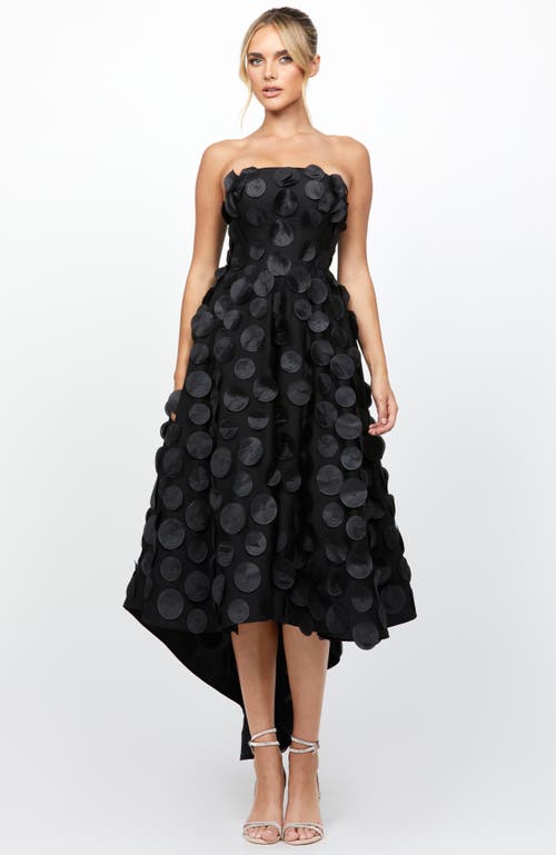 Bariano Danay Strapless Hi Lo Dress In Black