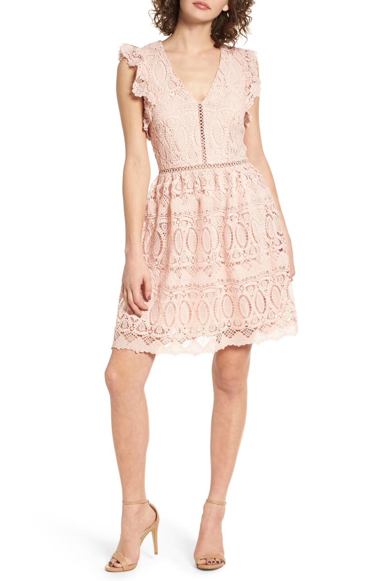 J.O.A. Lace Fit & Flare Dress, Main, color,