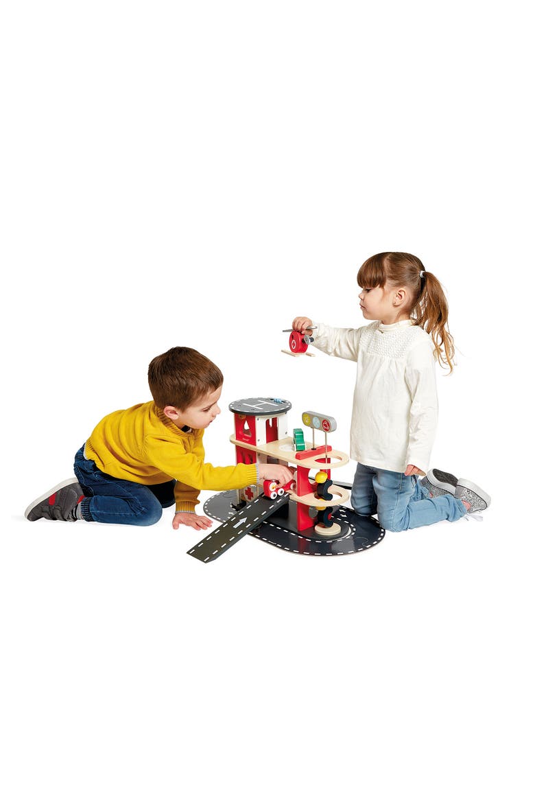 Fire Station Toy Set, Alternate, color, RED