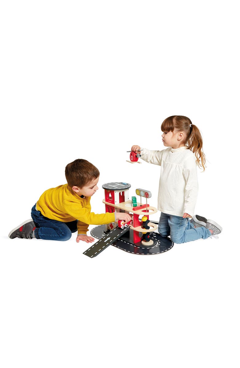 Janod Fire Station Toy Set, Alternate, color, Red