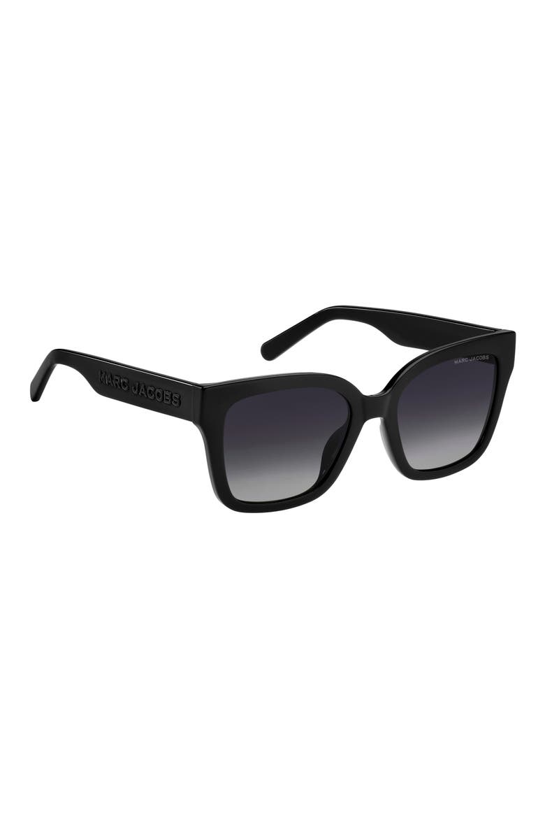 53mm Gradient Square Sunglasses, Alternate, color, BLACK GREY/ GRAY POLAR